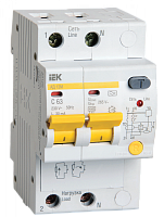 Выключатель автоматический дифференциальный АД12М 2п 50А C 30мА тип A (3 мод) | код. MAD12-2-050-C-030 | IEK 